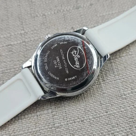 Disney Minnie Mouse Wristwatch White Rubber Band Analog Wrist Watch Accutime - Picture 11 of 11